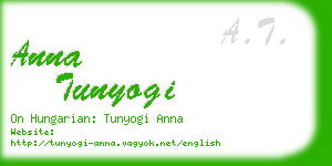 anna tunyogi business card